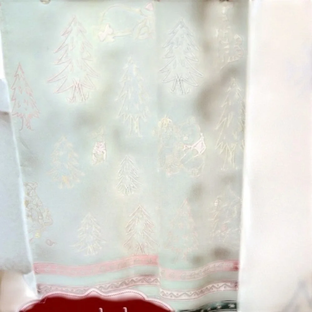 Disney Winnie the Pooh Holiday Fabric Shower Curtain Cream & Red Christmas 70
